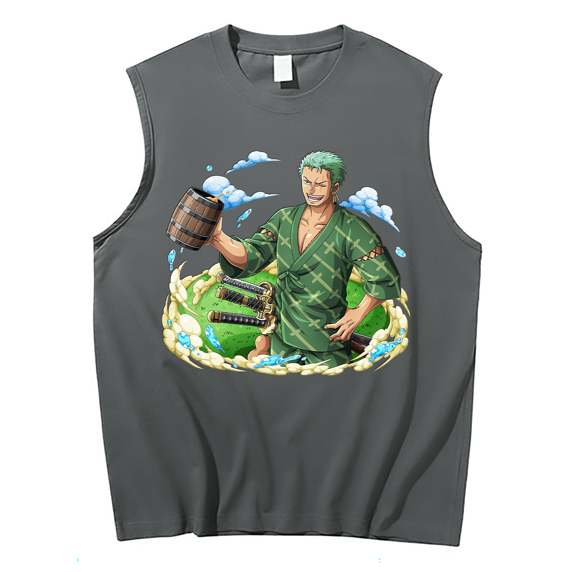 ワンピース ロロノア・ゾロ ONE PIECE Roronoa Zoro コットン100％タンクトップ（フロントプリント）